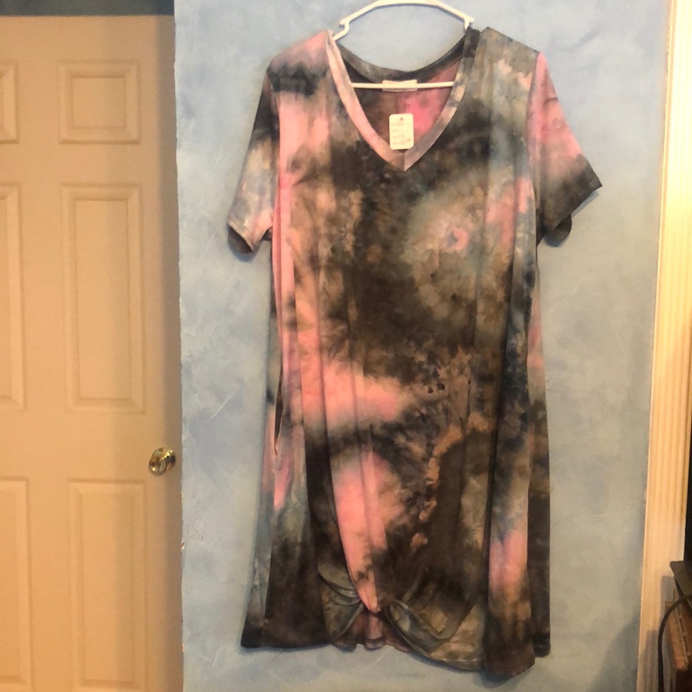 Tie dye knotted dress
